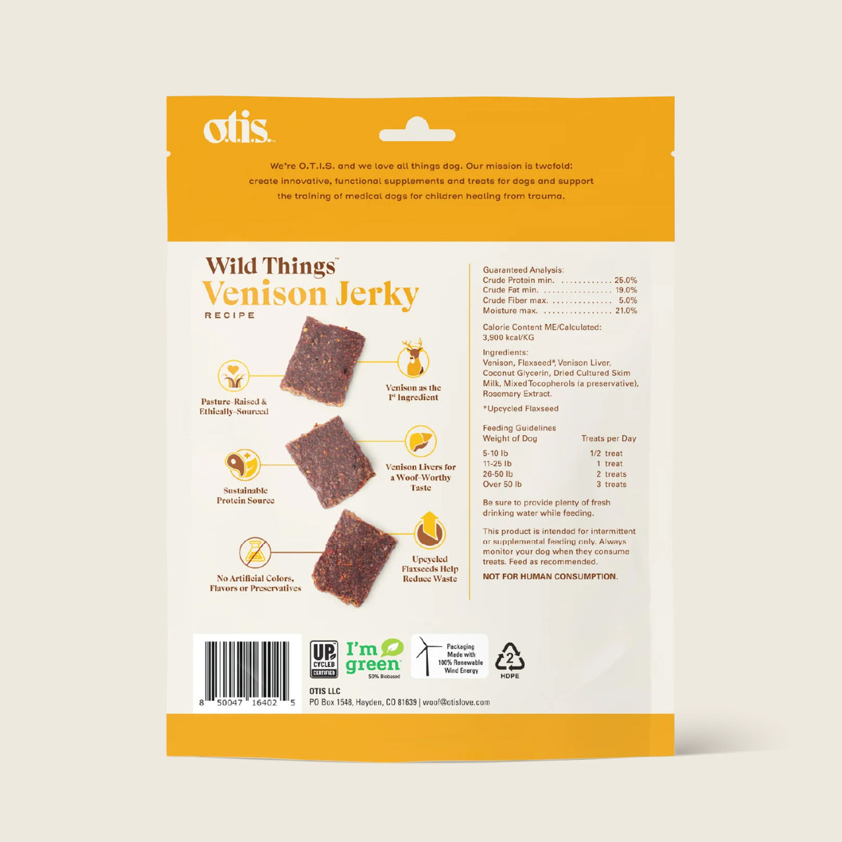 View of Wild Things Venison Jerky Dog Treats – Otis Love