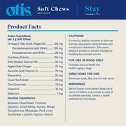 Product facts for "Stay" Longevity, honey pork flavored soft chews for dogs